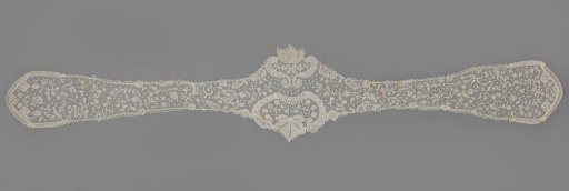 Fanchon of Brussels appliqué lace (needle lace on machine-made tulle)