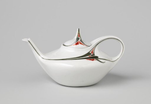 Teapot with Stylized Floral Motifs