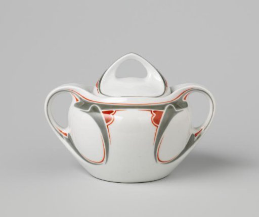 Sugar bowl with stylized floral motifs