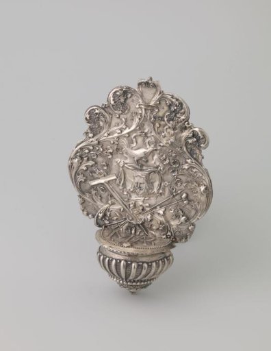 Holy Water Font of Silver, Decorated with the Arma Christi