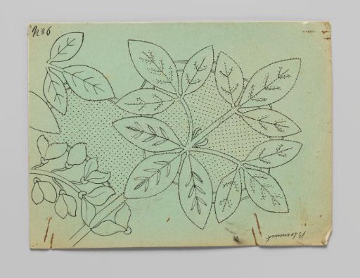 Lace pattern for a shawl of bobbin lace with golden vine branches and flowers