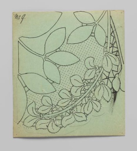 Lace Pattern for a Cloth of Bobbin Lace with Golden Rod Branches and Flowers