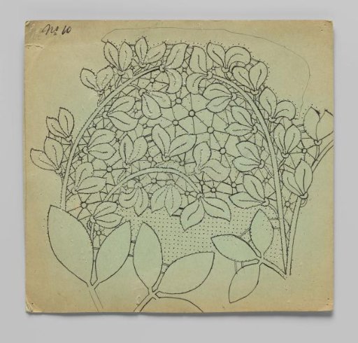 Lace Pattern for a Cloth of Bobbin Lace with Golden Rod Branches and Flowers
