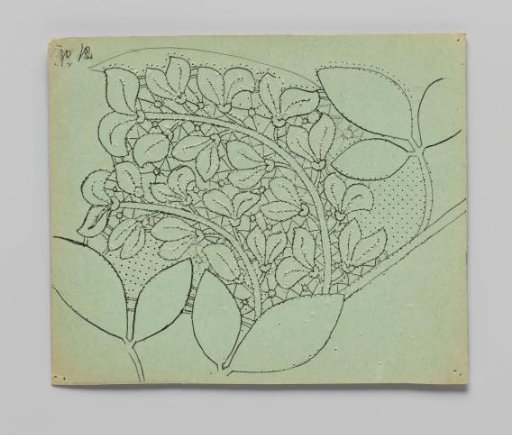 Lace Pattern for a Cloth of Bobbin Lace with Golden Rod Branches and Flowers