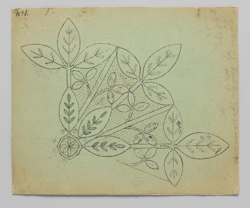 Lace pattern for a bobbin lace cloth with golden branch tendrils and flowers