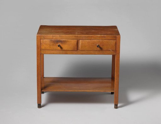 Table with a drawer block and a lower shelf