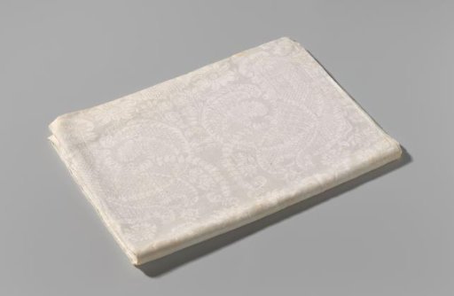 Linen damask tablecloth with a lace pattern