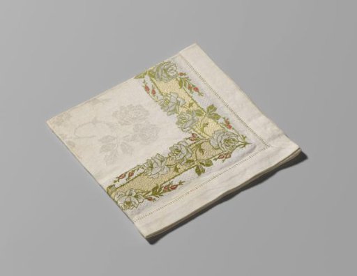 Linen Damask Finger Cloth with a Floral Pattern