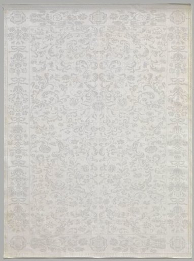 Linen Damask Napkin with a Floral Pattern