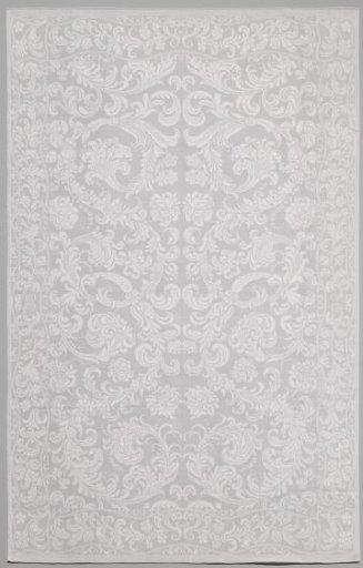Linen damask hand towel with a floral pattern