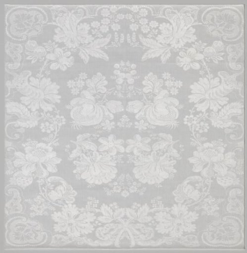 Linen damask napkin with a floral pattern