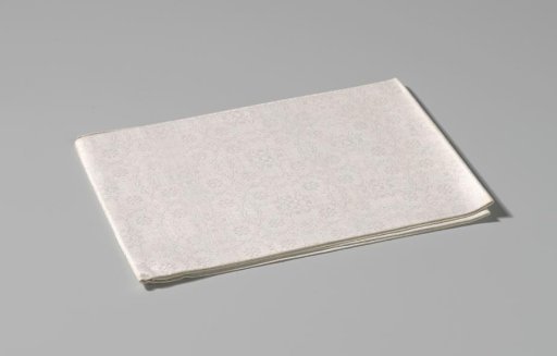 Linen damask napkin with a pelican pattern