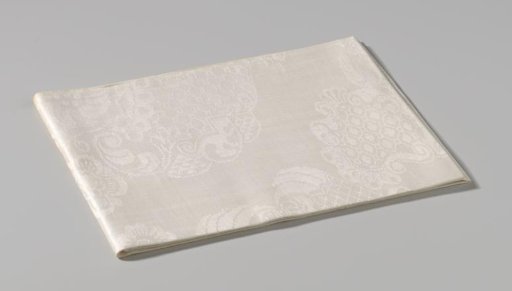 Napkin of white linen damask