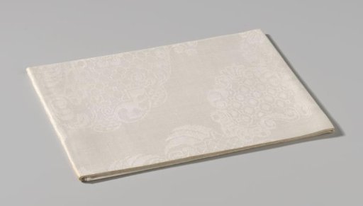 Napkin of white linen damask