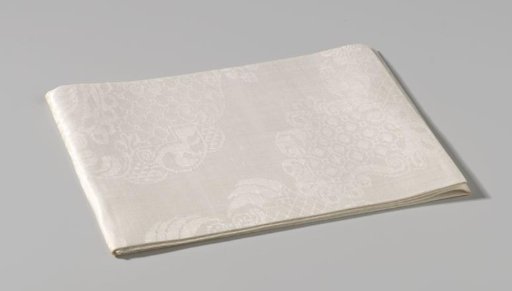 Napkin of white linen damask
