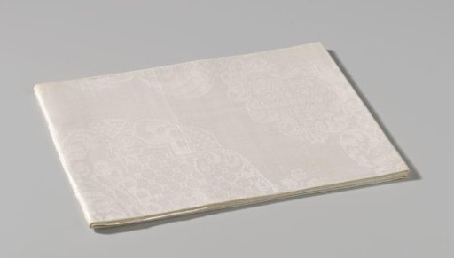 Napkin of white linen damask