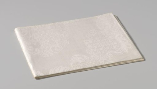 Napkin of white linen damask