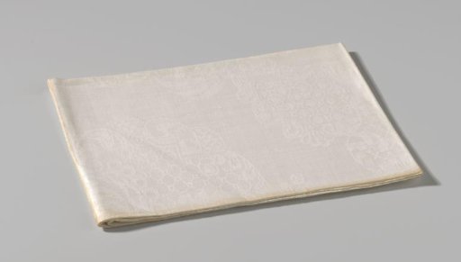 Napkin of white linen damask
