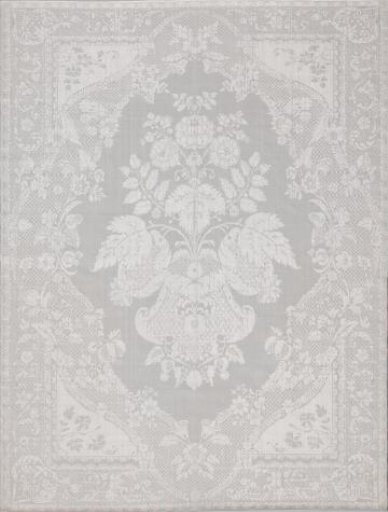 Linen damask napkin with a lace pattern