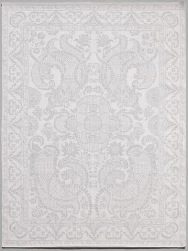 Linen damask napkin with a lace pattern