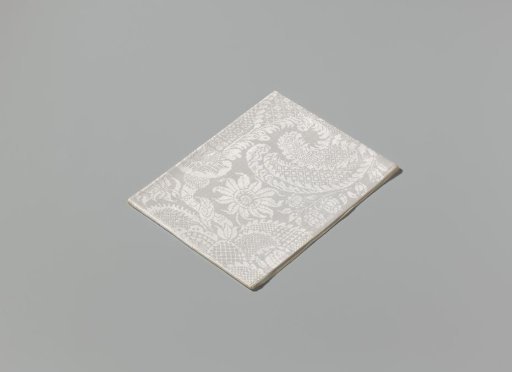 Linen Damask Napkin with a Scroll Pattern
