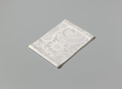 Linen Damask Napkin with a Scroll Pattern