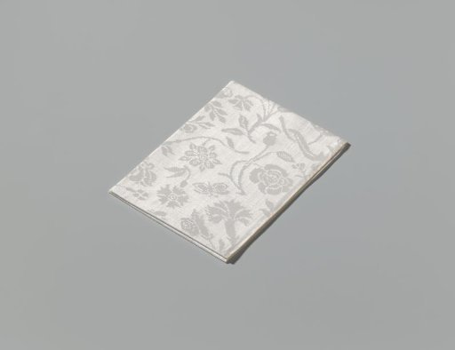 Tablecloth of white linen damask