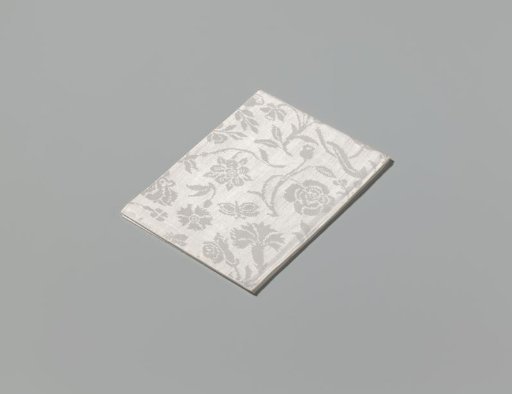 Tablecloth of white linen damask