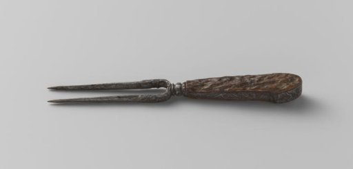 Iron trancheing fork with two teeth