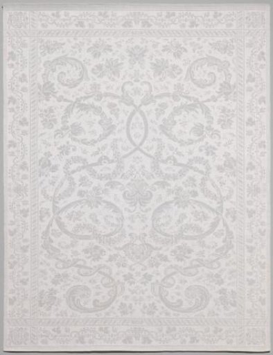 Linen damask napkin with a floral pattern