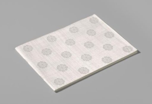 Linen damask napkin with a floral pattern