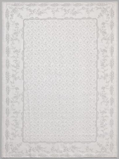Linen Damask Napkin with a Floral Pattern