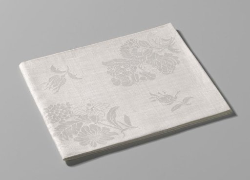 Napkin of white linen damask