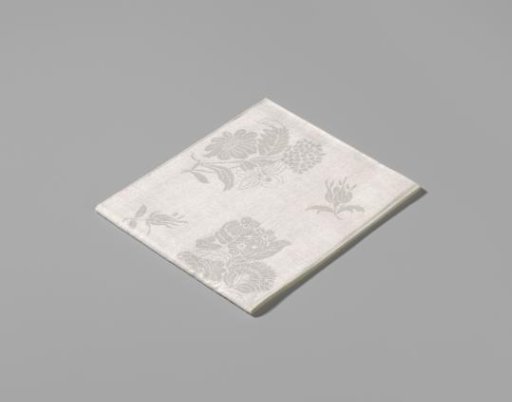 Napkin of white linen damask