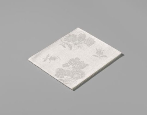Napkin of white linen damask