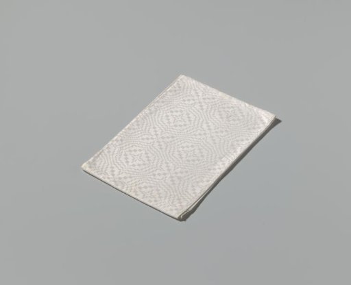 White linen napkin with peeling motif