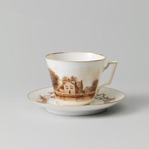 Plate painted in sepia
