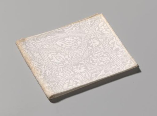 Napkin of white linen damask