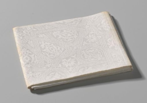 Napkin of white linen damask