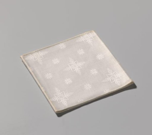 Napkin of white linen damask