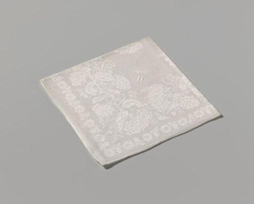 Napkin of white linen damask