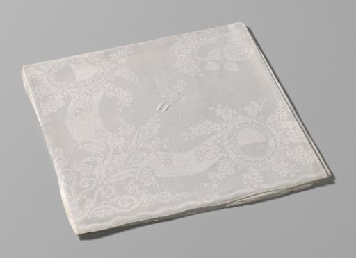 Napkin of white linen damask
