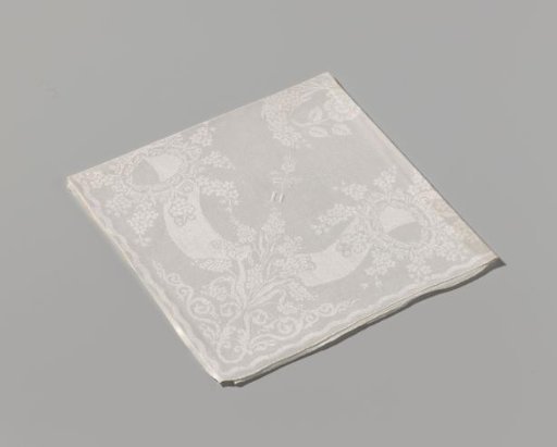 Napkin of white linen damask