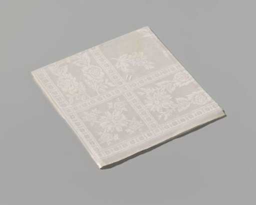 Napkin of white linen damask