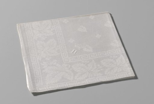 Napkin of white linen damask