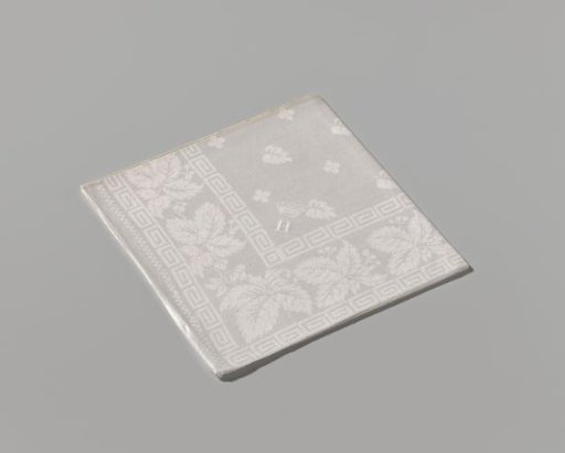 Napkin of white linen damask