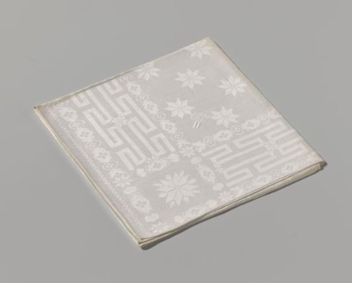 Napkin of white linen damask