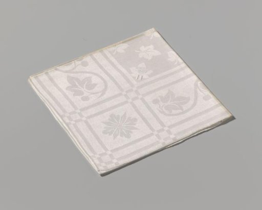 Napkin of white linen damask