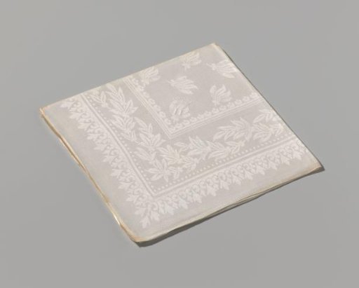 Napkin of white linen damask
