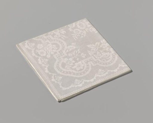Napkin of white linen damask
